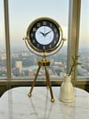 Golden Marble Üç Ayaklı Metal Masa Saati