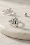 Gümüş Renk Kedi Tasarım Pirinç Kadın Yüzük
