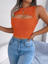 Kadın Askılı Bisiklet Yaka Güpüs Dekolteli Triko Crop Bluz