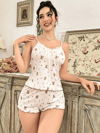 Kadın Ayıcık Desenli Şortlu Pijama Takım 5179