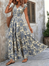 Kadın Kısa Kollu Kruvaze Yaka Beli Lastikli Süprem Maksi Boy Elbise