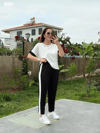 Kadın Kısa Kollu Modal Dokulu Kumaş Yanı Şeritli Takım