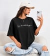 Kadın Kısa Kollu Önü Yazı Baskılı Basic Viskon Bluz