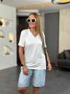 Kadın Kısa Kollu V Yaka Bluz