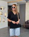 Kadın Kısa Kollu V Yaka Bluz
