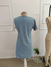 Kadın Kısa Kollu V Yakalı Çift Renklç Kısa Lazer Kesim Çiçek Detaylı Ithal Krep Elbise