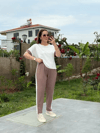 Kadın Modal Dokulu Kumaş Yanı Şeritli Takım
