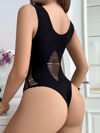 Kadın Sıfır Kol Göğüs, Sırt Ve Yanları Kesik Detay Çıtçıtlı Viskon Bodysuit
