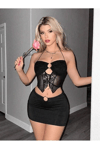 Kadın Siyah Crop 5085