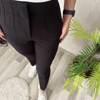 Kadın Üste Oturan Paçası Bilek Üzerinde Biten Krep Kumaş Kumaş Pantolon 36 (s) - 50 (5xl)