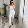 Kadın Üste Oturan Paçası Bilek Üzerinde Biten Atlas Kumaş Pantolon 36 (s) - 50 (5xl)