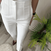 Kadın Üste Oturan Paçası Bilek Üzerinde Biten Atlas Kumaş Pantolon 36 (s) - 50 (5xl)