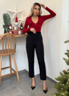 Kadın Üste Oturan Paçası Bilek Üzerinde Biten Atlas Kumaş Pantolon 36 (s) - 48 (4xl)