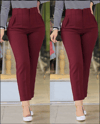 Kadın Üste Oturan Paçası Bilek Üzerinde Biten Atlas Kumaş Pantolon 36 (s) - 48 (4xl)