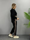 Kadın Uzun Kollu Leopar Detay Sweat Ve Yanı Leopar Şerit Detay Pantolon Ikili Takım