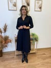 Kadın Uzun Kollu Yakalı Midi Viskon Iki Iplik Elbise