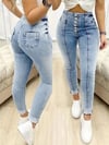 Kadın Yüksek Bel Önden Düğmeli Jean Pantolon