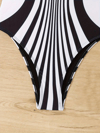 Kadın Yuvarlak Yaka Askılı Zebra Desen Baskılı Dalgıç Mayo