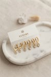 Kalp Zirkon Taşlı Gold Renk Pirinç Set Küpe