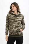 Kamuflaj Desenli 2 İplik 4 Mevsim Kapüşonlu Kanguru Cepli Hoodie Sweatshirt - Kamuflaj