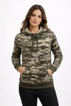 Kamuflaj Desenli 2 İplik 4 Mevsim Kapüşonlu Kanguru Cepli Hoodie Sweatshirt - Kamuflaj