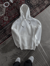 Kapşonlu Üç İplik Penye Basic Sweatshirt - Beyaz