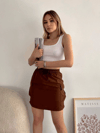 Kargo Cep İnce Paraşüt Etek Kahve S241019