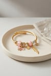 Kelebek Model Gold Renk Pembe Charmlı Bileklik