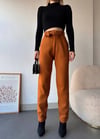 Kendinden Kemerli Triko Pantolon Camel