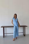 Keten Yelek Pantolon Takım Mavi Pt
