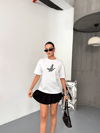 Kısa Kol Baskılı T-shirt - Beyaz