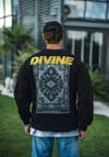 Kışlık Bisiklet Yaka Baskılı Sweatshirt - Siyah