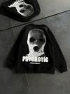 Kışlık Bisiklet Yaka Baskılı Sweatshirt - Siyah