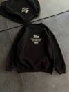 Kışlık Bisiklet Yaka Ön Ve Arka Baskılı Sweatshirt - Siyah