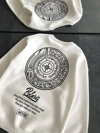 Kışlık Bisiklet Yaka Ön Ve Arka Baskılı Sweatshirt - Beyaz