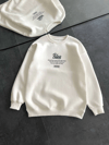 Kışlık Bisiklet Yaka Ön Ve Arka Baskılı Sweatshirt - Beyaz