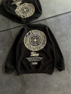 Kışlık Bisiklet Yaka Ön Ve Arka Baskılı Sweatshirt - Siyah