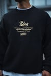 Kışlık Bisiklet Yaka Ön Ve Arka Baskılı Sweatshirt - Siyah