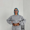 Kışlık Bisiklet Yaka Üç İplik Basic Sweatshirt - Gri