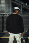 Kışlık Bisiklet Yaka Üç İplik Basic Sweatshirt - Siyah