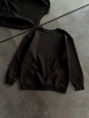 Kışlık Bisiklet Yaka Üç İplik Basic Sweatshirt - Siyah