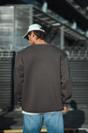 Kışlık Bisiklet Yaka Üç İplik Basic Sweatshirt - Antrasit