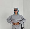 Kışlık Bisiklet Yaka Üç İplik Basic Sweatshirt - Gri