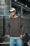 Kışlık Bisiklet Yaka Üç İplik Basic Sweatshirt - Antrasit