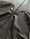 Kışlık Bisiklet Yaka Üç İplik Basic Sweatshirt - Füme