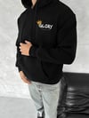 Kışlık Üç İplik Kapşonlu Sweatshirt - Siyah
