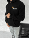 Kışlık Üç İplik Kapşonlu Sweatshirt - Siyah