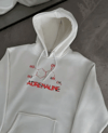 Kışlık Uzun Kol Kapüşonlu Sweatshirt - Beyaz