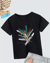 Kız Çocuk Baskılı T-shirt- Siyah