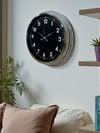 Klasik 40 Cm Krom Şık Metal Duvar Saati